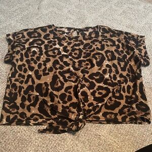 Cheetah top with bow